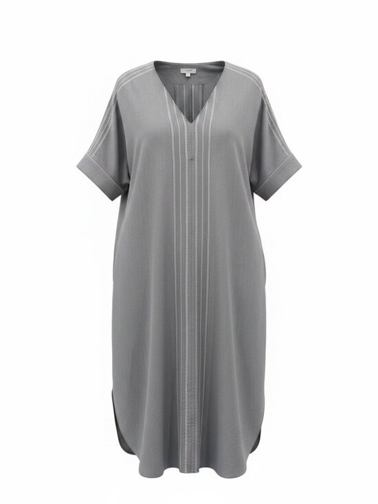 Billy Reid Dresses & Skirts - Billy Reid Silk Fishbone Stitch Midi Dress Grey M